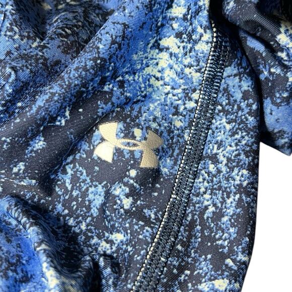 Under Armour Womens HeatGear Compression Hi-Rise Ankle Crop Leggings S Blue Camo - Picture 4 of 4